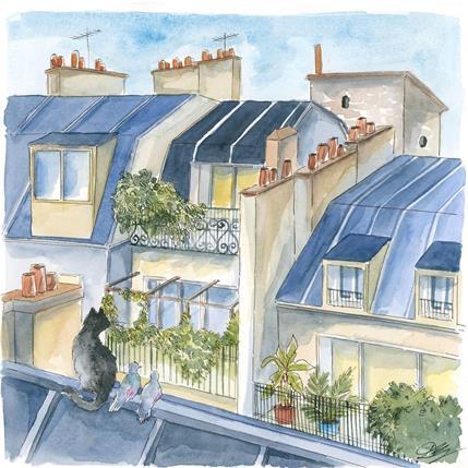 Peinture Les curieux par Balme Delphine | Tableau Art naïf Aquarelle animaux, Urbain