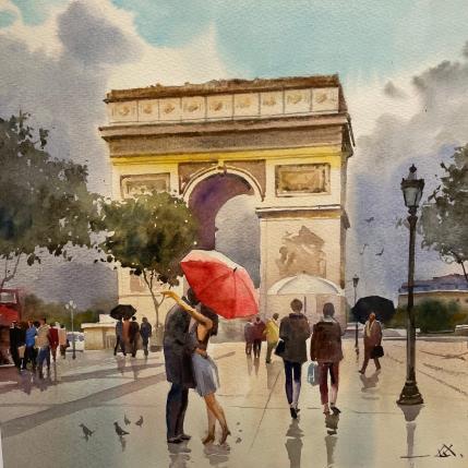 Peinture Paris A19 par Khodakivskyi Vasily | Tableau Figuratif Aquarelle Urbain