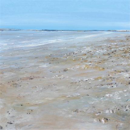 Peinture Plage et galets par Fièvre Véronique | Tableau Figuratif Acrylique Marine, Paysages