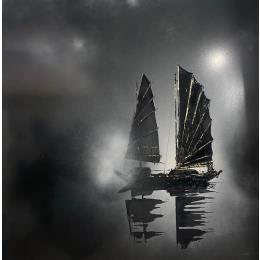 Painting Souvenirs by Rey Julien | Painting Figurative Acrylic, Cardboard Landscapes