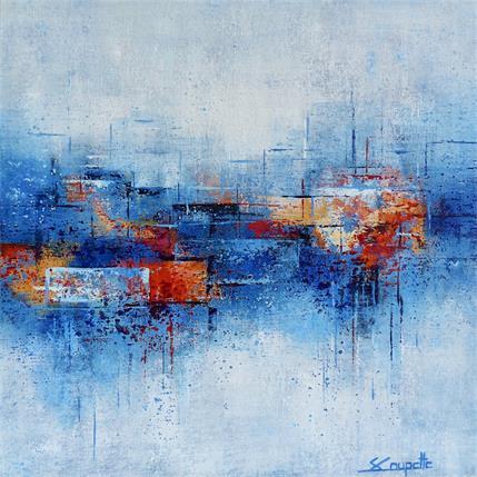 Peinture Orange City Lights par Coupette Steffi | Tableau Abstrait Acrylique, Carton Urbain