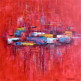 Peinture Opulent Skyline par Coupette Steffi | Tableau Abstrait Acrylique Urbain