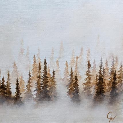 Peinture Brume d'automne par Pressac Clémence | Tableau Figuratif Huile Paysages