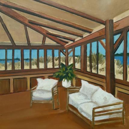 Peinture Au cap ferret 2 par Lorene Perez | Tableau Figuratif Huile Marine