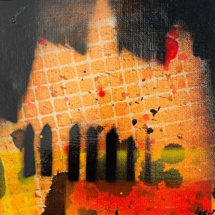 Peinture Riue de nuit par Horea | Tableau Figuratif Huile Urbain