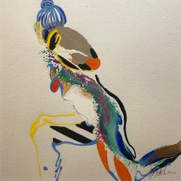 Pintura Derriere toi por Cressanne | Pintura Figurative Acrylic Nude