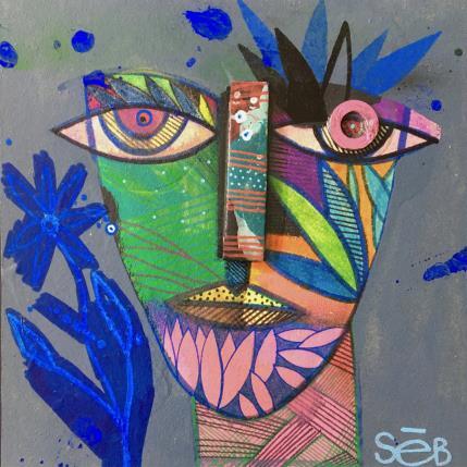 Peinture Azuru par Seb | Tableau Art Singulier Acrylique, bois Portraits