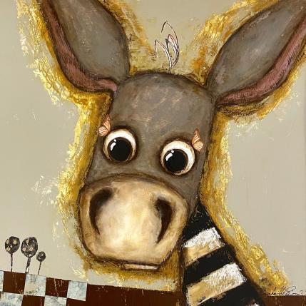 Peinture l'âne coquet par Penaud Raphaëlle | Tableau Art naïf Acrylique