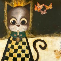 Painting l'heure des papillons by Penaud Raphaëlle | Painting Naive art Acrylic