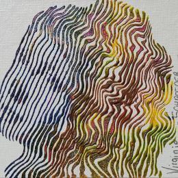 Pintura La jeune fille à la perle, hommage à Vermeer por Schroeder Virginie | Pintura Pop-art Acrylic, Oil Pop icons