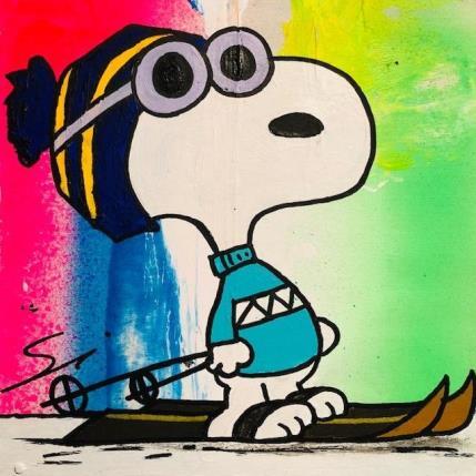 Peinture snoopy in winter par Mestres Sergi | Tableau Pop-art Carton, Graffiti Icones Pop