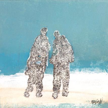 Peinture Vers l'azur par Escolier Odile | Tableau Art Singulier Acrylique, Carton, Sable