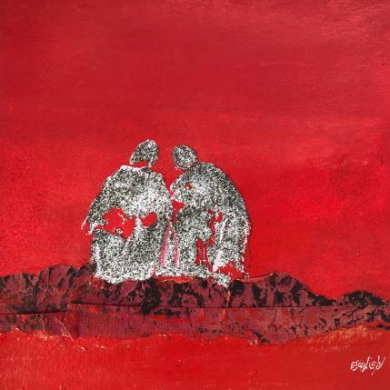 Peinture Infiniment nous par Escolier Odile | Tableau Art Singulier Acrylique, Carton, Sable