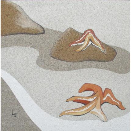 Peinture Les baigneuses par Jovys Laurence  | Tableau Matiérisme Sable Animaux, Marine