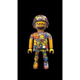 Sculpture Playmobil Les Simpson donut par Frany La Chipie | Sculpture