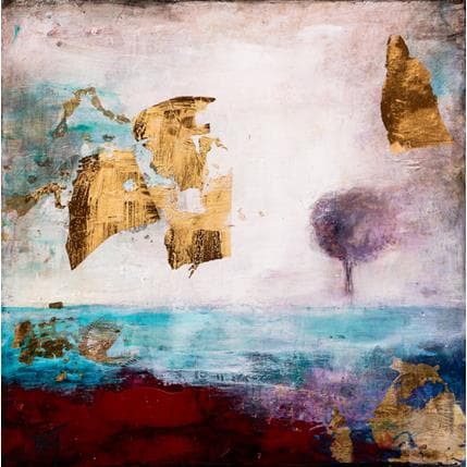 Peinture Arbre au loin par Droit Ode | Tableau Abstrait Paysages