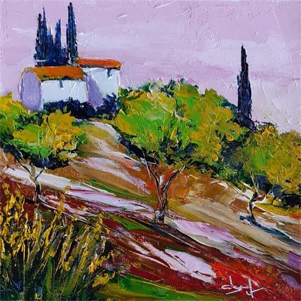 Peinture Verger provençal par Degabriel Véronique | Tableau Figuratif Huile Paysages