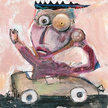 Peinture L'auto par De Sousa Miguel | Tableau Art Singulier Portraits