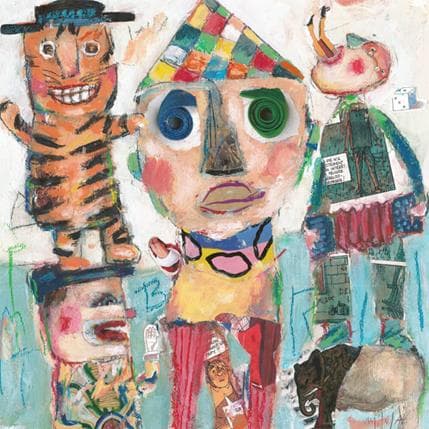 Peinture Sans titre 5 par De Sousa Miguel | Tableau Art Singulier Scènes de vie