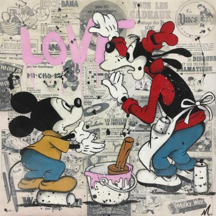 Peinture Mickey et Pluto  par Marie G.  | Tableau Pop-art Acrylique Icones Pop