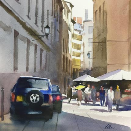 Peinture Sans titre par Khodakivskyi Vasily | Tableau Figuratif Aquarelle Paysages, Urbain