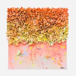 Painting Golden Hour by Dalloz Julie | Painting Subject matter Graffiti, Textile, Upcycling, Wood Minimalist