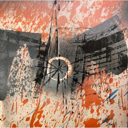 Peinture Orange Rosace - Cathédrale de Strasbourg par Horea | Tableau Figuratif Huile