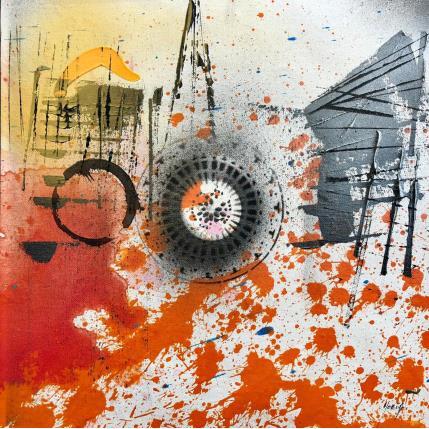 Peinture Orange Rosace - Cathédrale de Strasbourg par Horea | Tableau Figuratif Huile