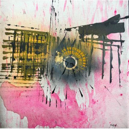 Peinture Pinky Gold - Cathédrale de Strasbourg par Horea | Tableau Figuratif Huile