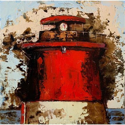 Peinture Faro rojo par Villanueva Puigdelliura Natalia | Tableau Figuratif Huile