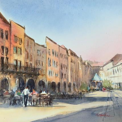 Peinture C’est quoi au menu ? par Seruch Capouillez Isabelle | Tableau Figuratif Aquarelle Urbain