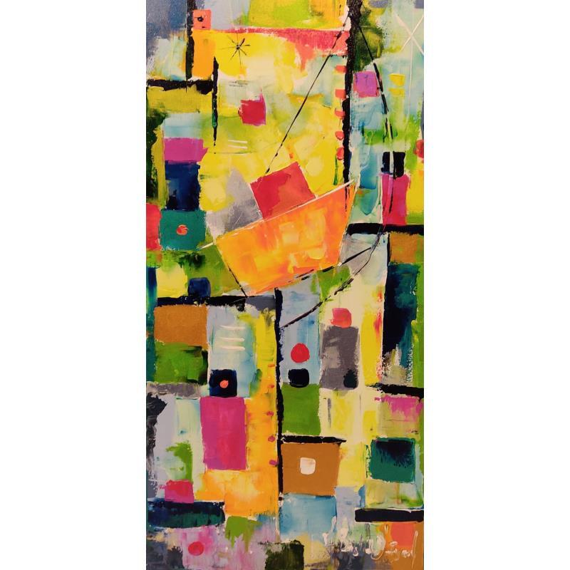 Peinture Prendre le large  par Bastide d´Izard Armelle | Tableau Abstrait Acrylique Minimaliste