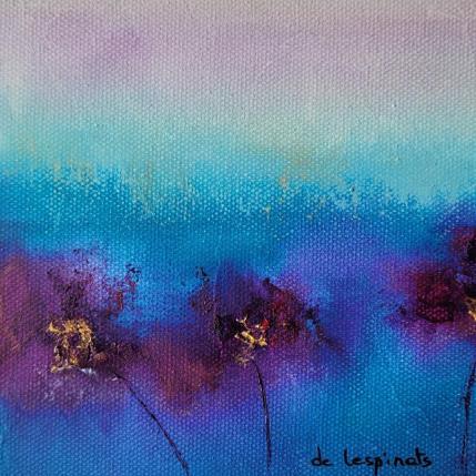 Peinture Paysage Bleu Violet par Chebrou de Lespinats Nadine | Tableau Abstrait Huile Minimaliste