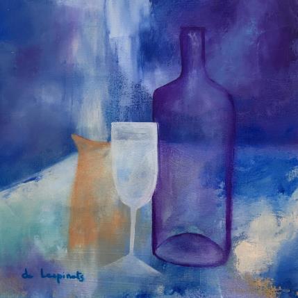 Peinture Nature morte Bleu par Chebrou de Lespinats Nadine | Tableau Abstrait Huile Natures mortes