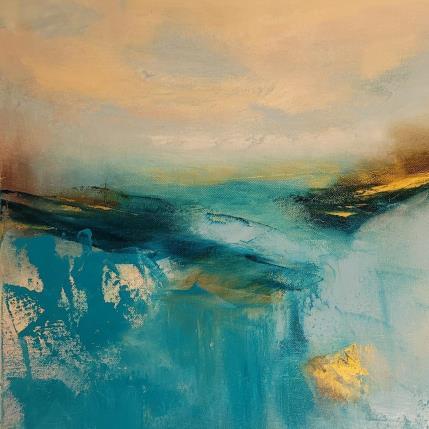 Peinture Abstrait Bleu 3 par Chebrou de Lespinats Nadine | Tableau Abstrait Huile Marine, Paysages