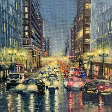 Peinture Heure de pointe par Rochette Patrice | Tableau Figuratif Huile Urbain