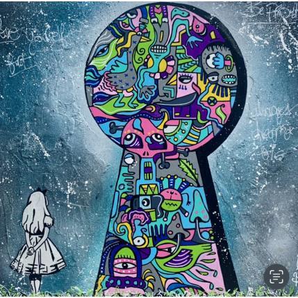 Peinture Have I gone mad ? par Fanny | Tableau Street Art Bois Minimaliste