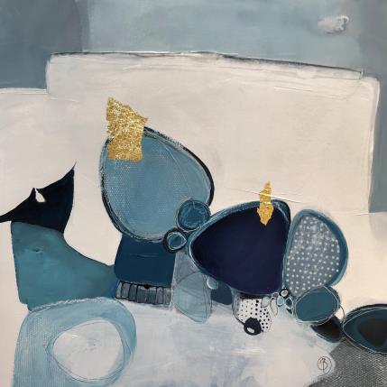 Peinture La danse des galets par Lau Blou | Tableau Abstrait Acrylique, carton minimaliste