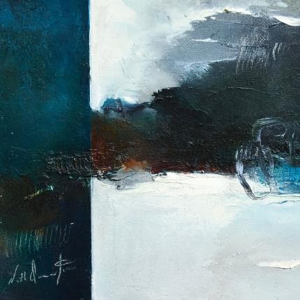 Peinture Entre les 2 par Dumontier Nathalie | Tableau Abstrait Huile Minimaliste