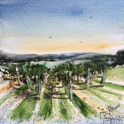 Peinture Vignobles par Hoffmann Elisabeth | Tableau Figuratif Aquarelle Urbain