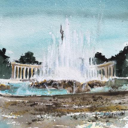 Peinture Vienne La fontaine au grand jet d’eau par Hoffmann Elisabeth | Tableau Figuratif Aquarelle Urbain