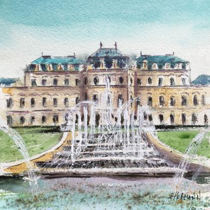 Peinture Vienne Belvédère par Hoffmann Elisabeth | Tableau Figuratif Aquarelle Urbain