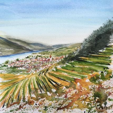 Painting Donau 2 by Hoffmann Elisabeth | Painting Figurative Watercolor Landscapes