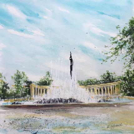 Painting Hochstrahlbrunnen by Hoffmann Elisabeth | Painting Figurative Watercolor Urban