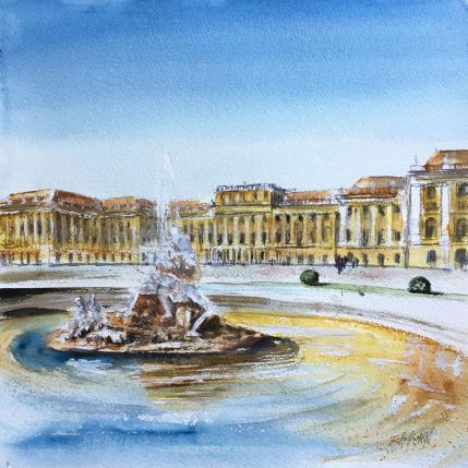 Painting Schönbrunn by Hoffmann Elisabeth | Painting Figurative Watercolor Urban