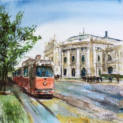 Pintura Ringstrasse por Hoffmann Elisabeth | Pintura Figurative Watercolor Urban