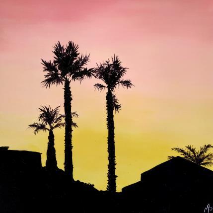 Gemälde Les villas von Blandin Magali | Gemälde Figurativ Öl Landschaften, Minimalistisch