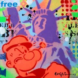 Painting FREE by Euger Philippe | Painting Pop-art Acrylic, Cardboard, Gluing, Graffiti Pop icons