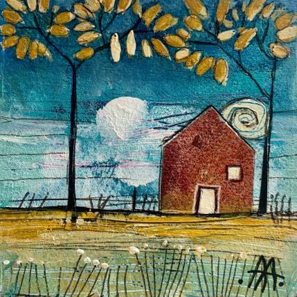 Peinture La casa del lago par Arias Parera Almudena | Tableau Art naïf Acrylique Paysages