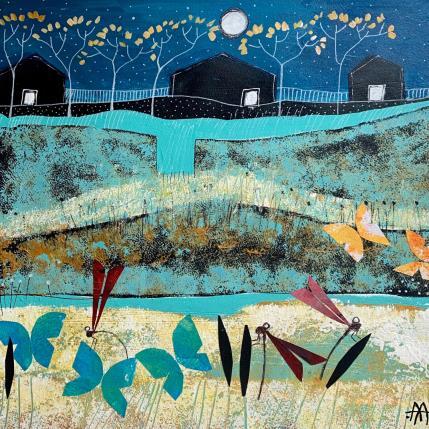 Peinture Vecinas par Arias Parera Almudena | Tableau Art naïf Acrylique Paysages